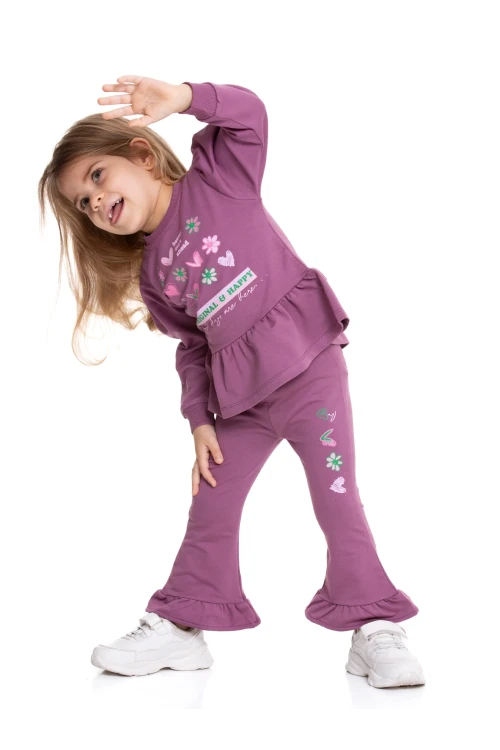 Better Day Baskılı İspanyol Paça Taytlı Takım 54319