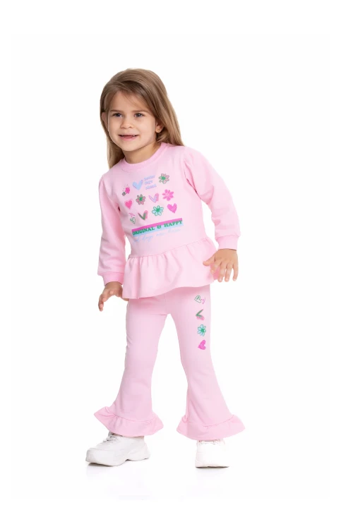 Better Day Baskılı İspanyol Paça Taytlı Takım 54319