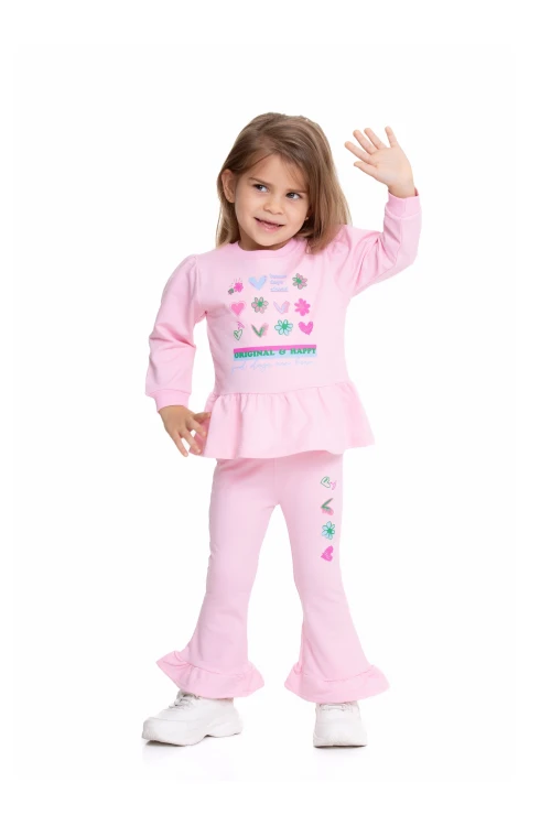 Better Day Baskılı İspanyol Paça Taytlı Takım 54319