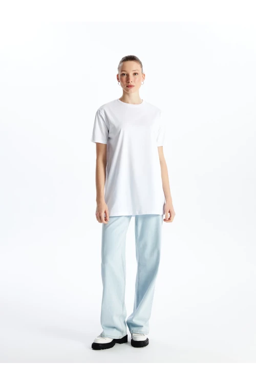 Bisiklet Yaka Kısa Kollu Modest Tunik 7301