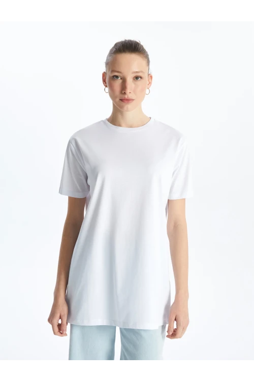 Bisiklet Yaka Kısa Kollu Modest Tunik 7301