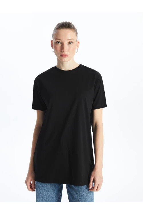 Bisiklet Yaka Kısa Kollu Modest Tunik 7301