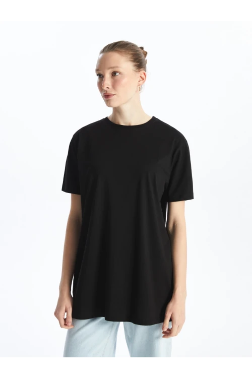 Bisiklet Yaka Kısa Kollu Modest Tunik 7301