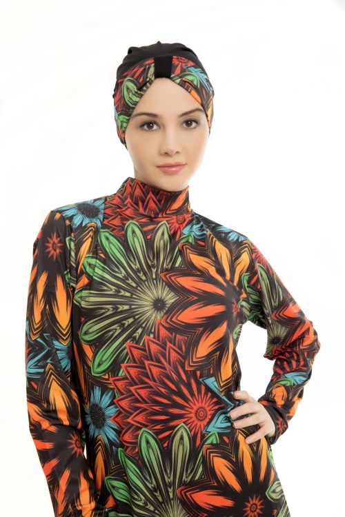 Büyük Beden Desen Tesettür Mayo 1730-18