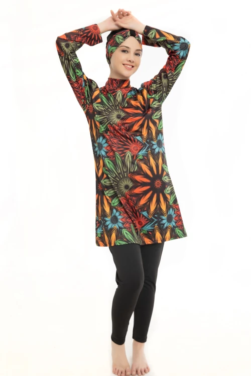 Büyük Beden Desen Tesettür Mayo 1730-18