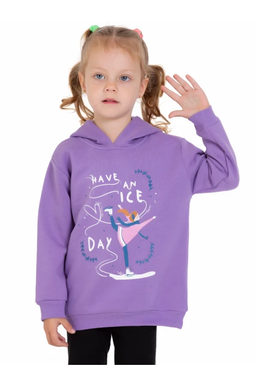Buz Patenli Kız Baskılı Sweat 54367