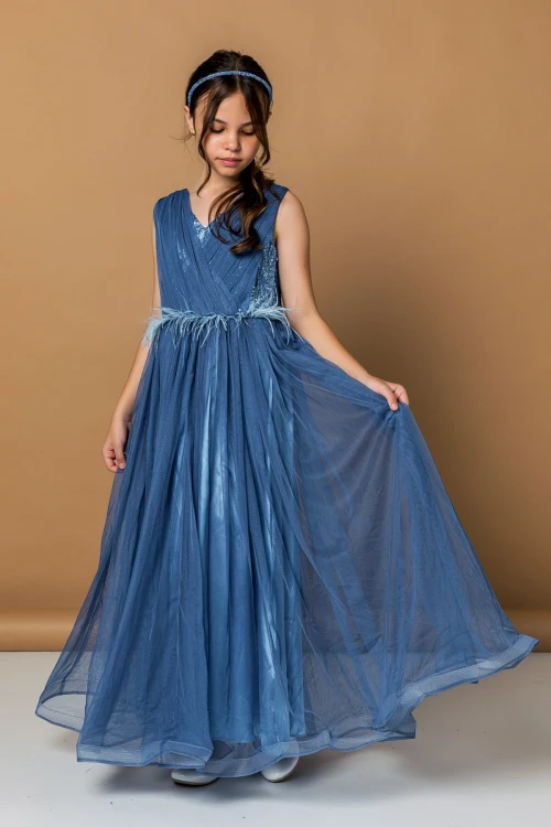 Büzgülü Tüllü Abiye 2275