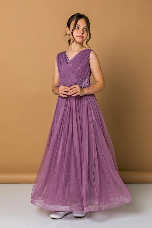 Büzgülü Tüllü Abiye 2275