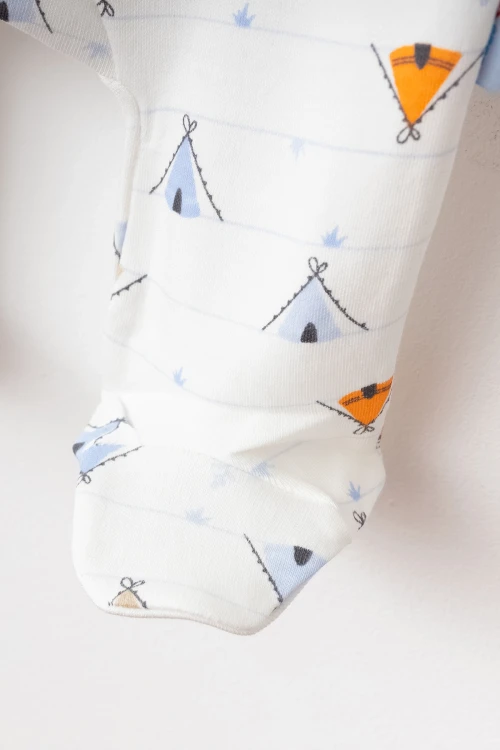 Çadır Desenli Erkek Bebek Verev Tulum 1003