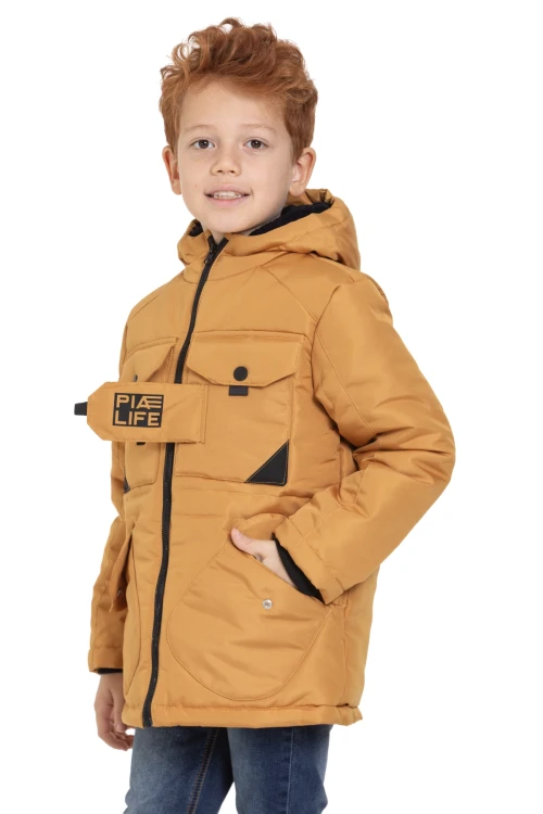 Cepli Kapşonlu Erkek Çocuk Mont 4223