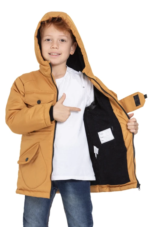 Cepli Kapşonlu Erkek Çocuk Mont 4223