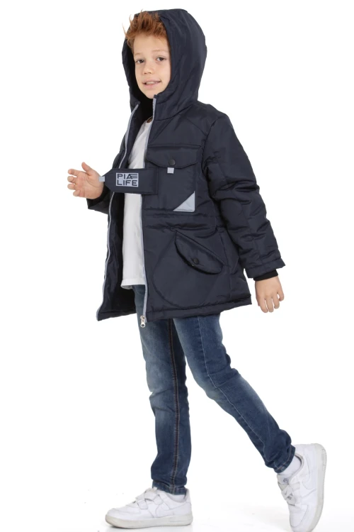 Cepli Kapşonlu Erkek Çocuk Mont 4223