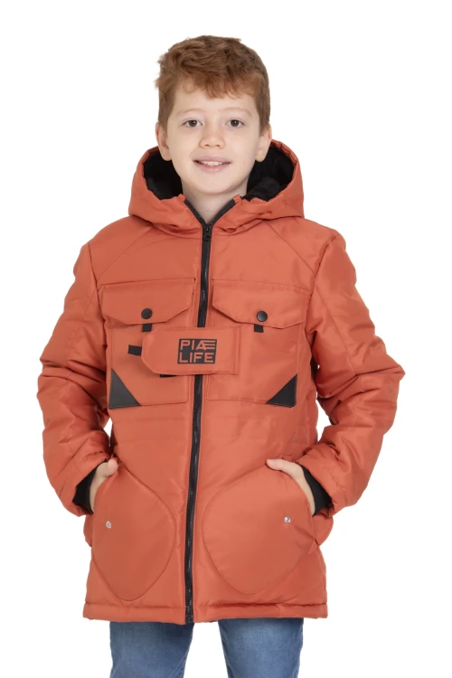 Cepli Kapşonlu Erkek Çocuk Mont 4224