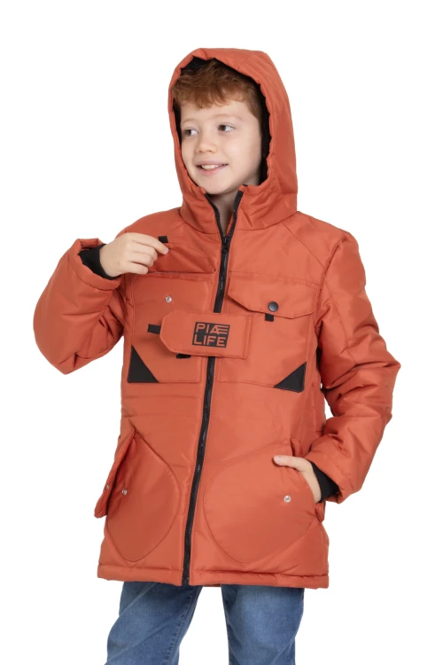 Cepli Kapşonlu Erkek Çocuk Mont 4224