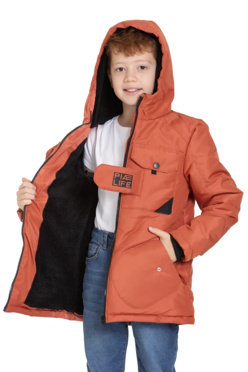 Cepli Kapşonlu Erkek Çocuk Mont 4224