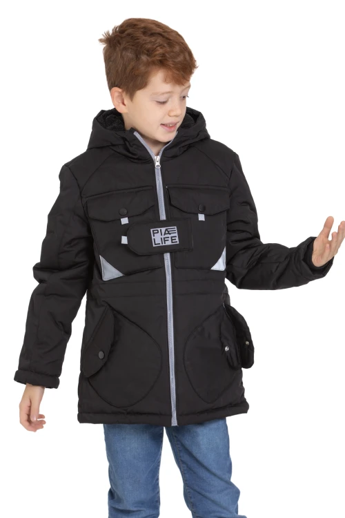 Cepli Kapşonlu Erkek Çocuk Mont 4224