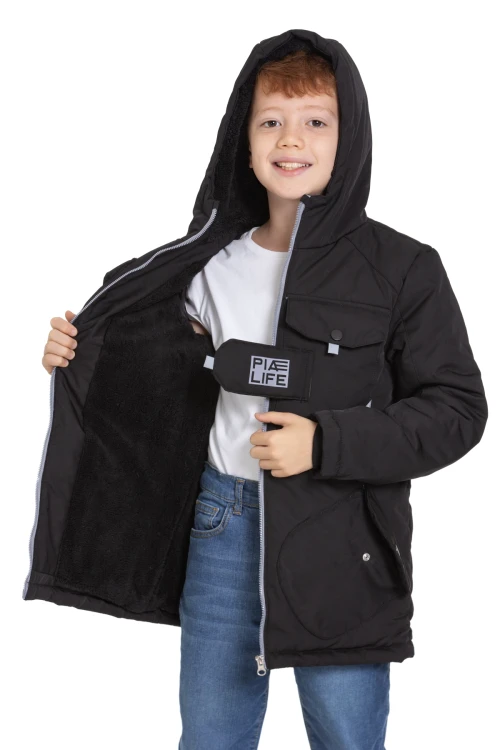 Cepli Kapşonlu Erkek Çocuk Mont 4224