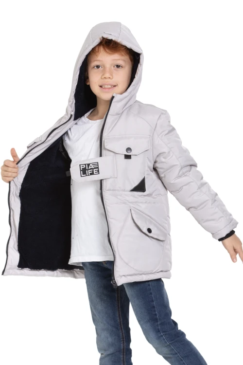 Cepli Kapşonlu Erkek Çocuk Mont 4224