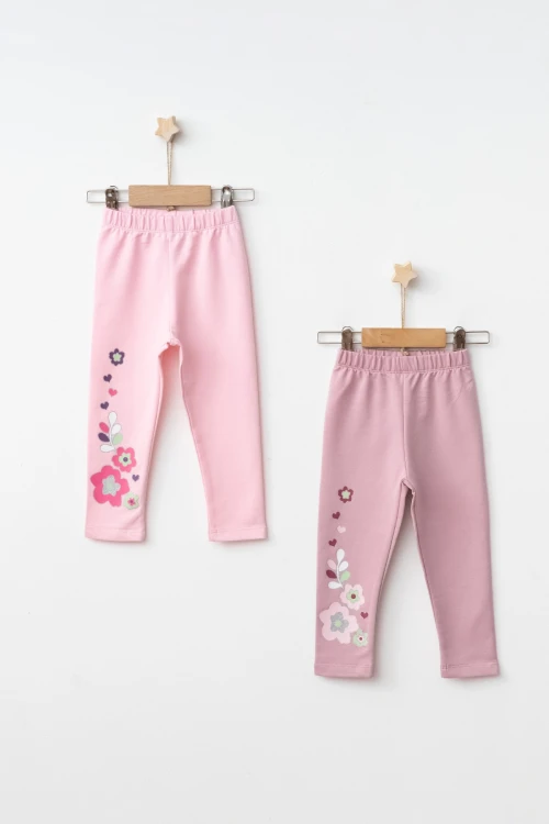 Çiçek Baskılı 2li Tayt 54876