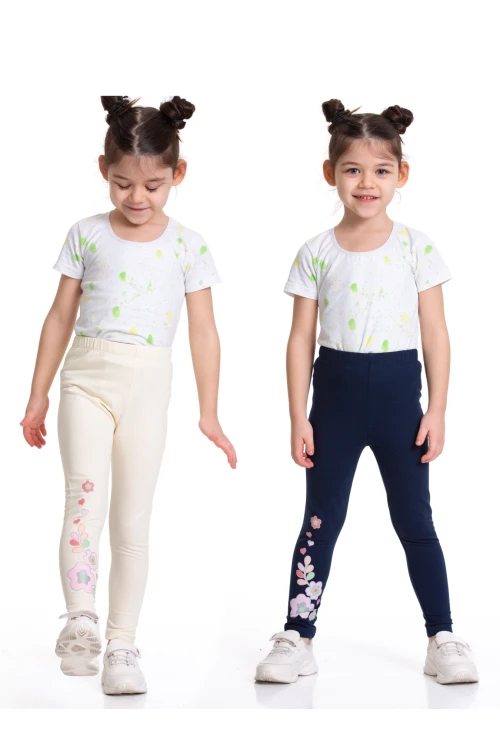 Çiçek Baskılı 2li Tayt 54876