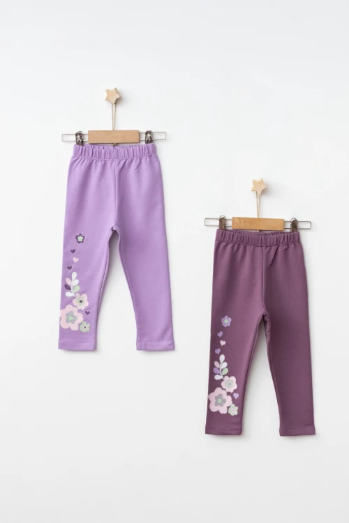 Çiçek Baskılı 2li Tayt 54876