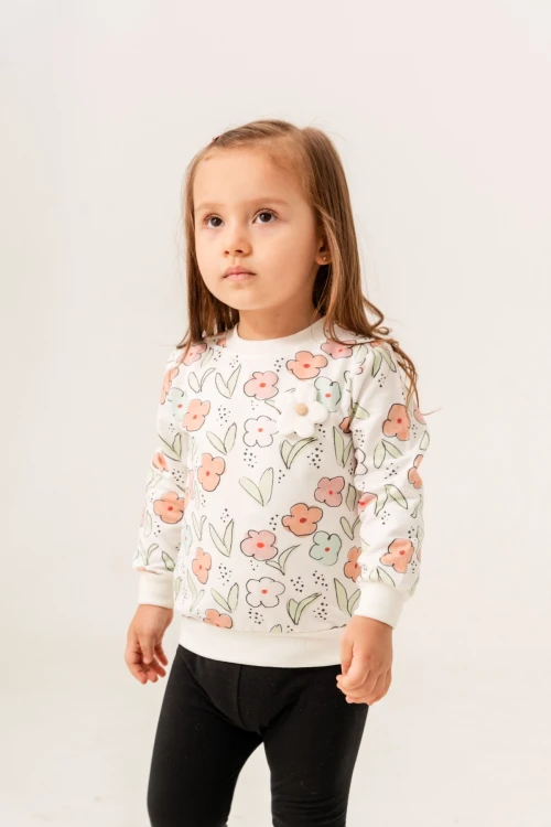 Çiçek Baskılı Sweat 11984