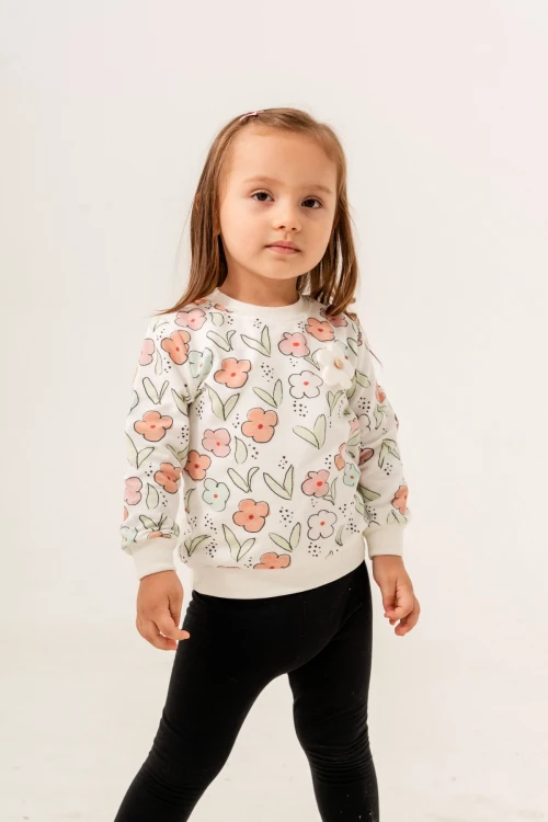 Çiçek Baskılı Sweat 11984