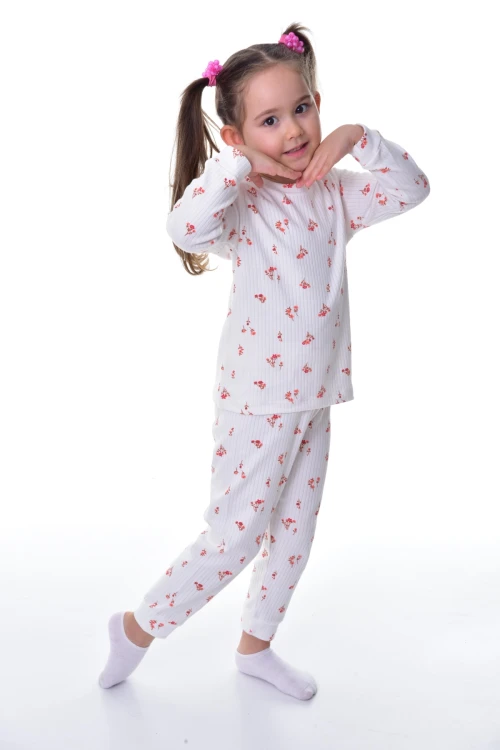 Çiçek Desenli Pijama Takımı 11216