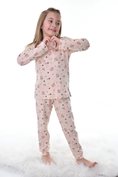 Çiçek Desenli Pijama Takımı 11221