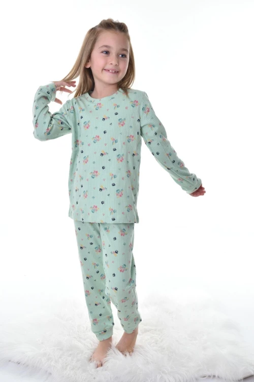 Çiçek Desenli Pijama Takımı 11221