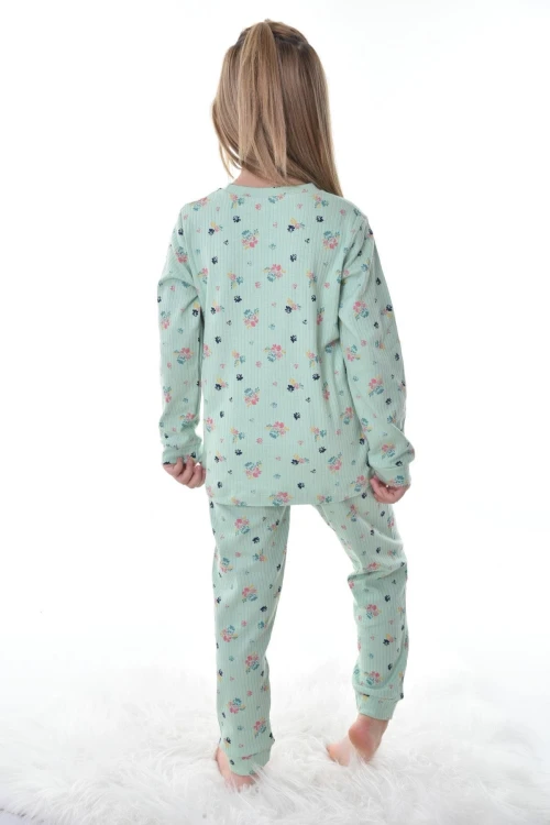 Çiçek Desenli Pijama Takımı 11221