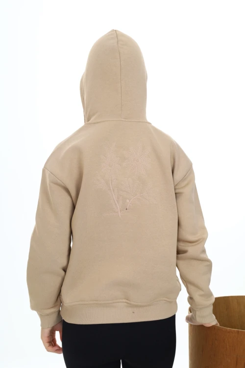 Çiçek İşlemeli Kız Sweat 7191