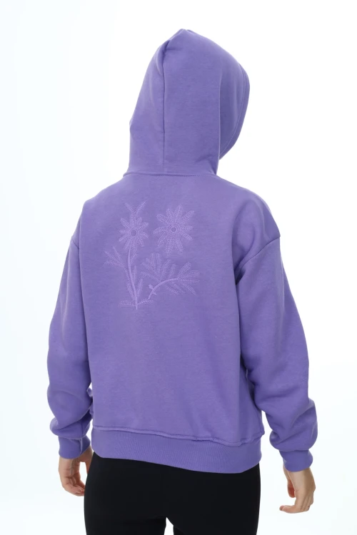 Çiçek İşlemeli Kız Sweat 7191