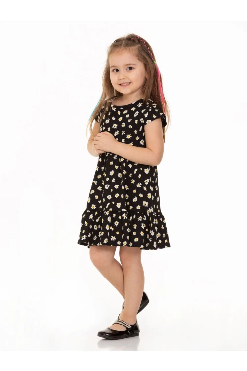 Çiçekli Gofre Elbise 63552