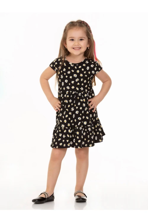 Çiçekli Gofre Elbise 63552