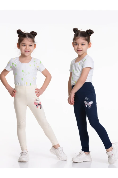 Çiçekli Kelebek Baskılı 2li Tayt 54877