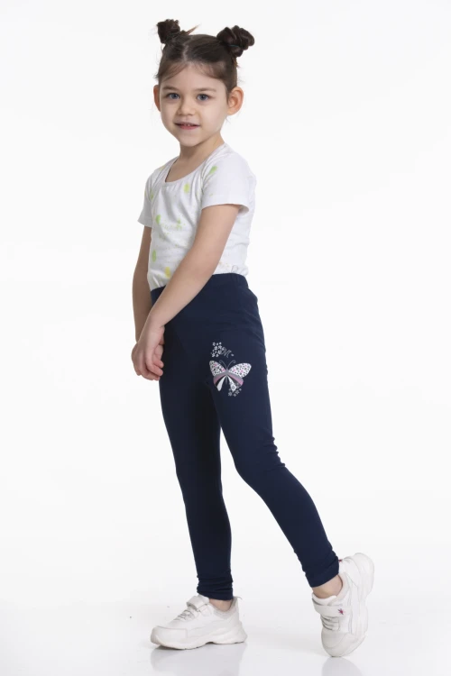 Çiçekli Kelebek Baskılı 2li Tayt 54877