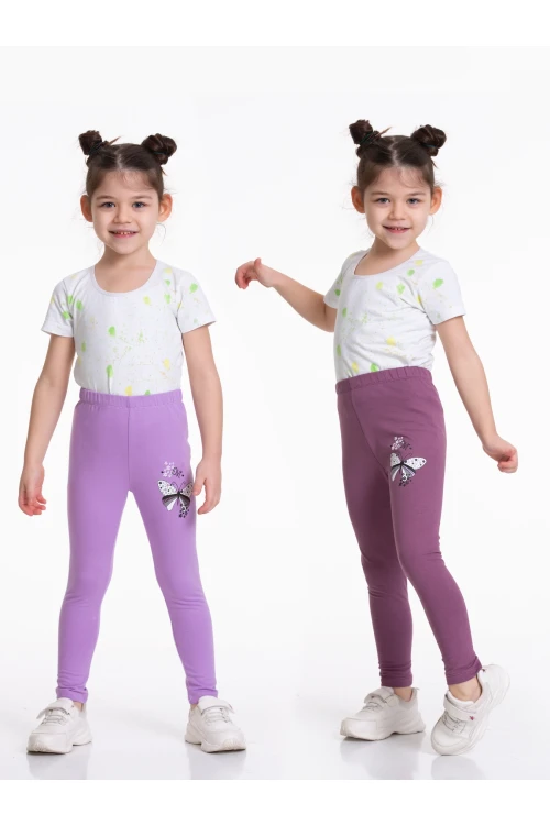 Çiçekli Kelebek Baskılı 2li Tayt 54877