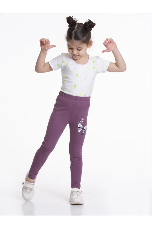 Çiçekli Kelebek Baskılı 2li Tayt 54877