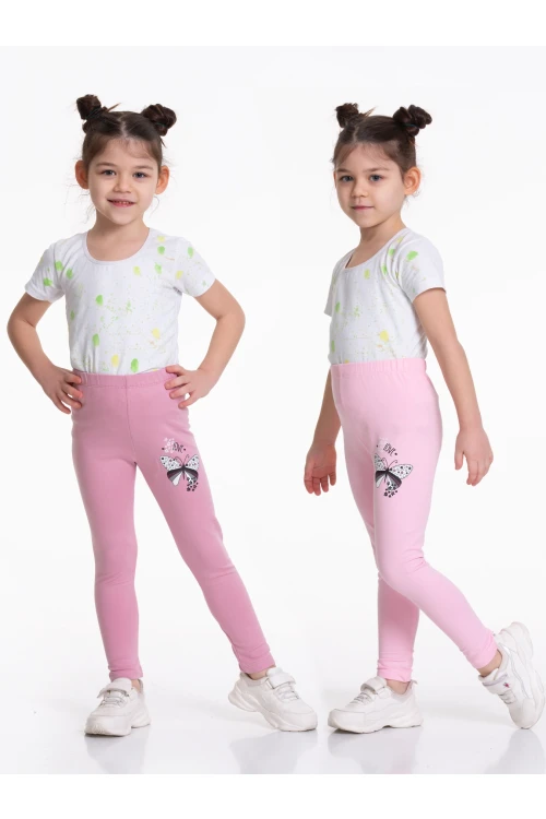 Çiçekli Kelebek Baskılı 2li Tayt 54877