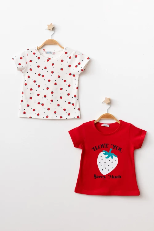 Çilek Konsept 2li Tişört 73019