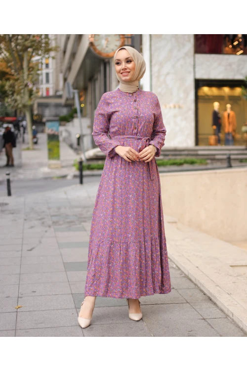Çıtır Desenli Elbise N006