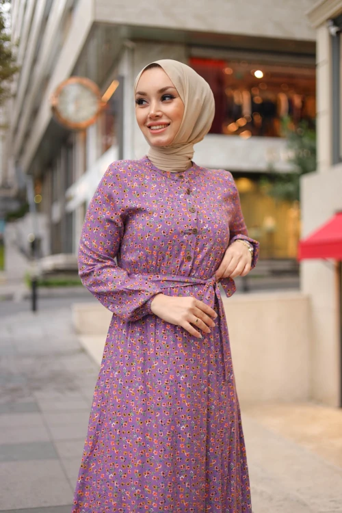 Çıtır Desenli Elbise N006