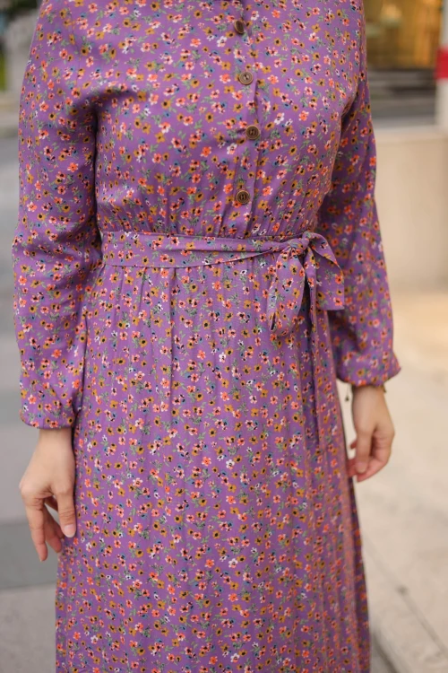 Çıtır Desenli Elbise N006