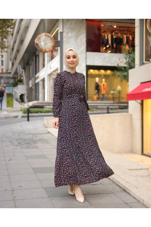 Çıtır Desenli Elbise N006