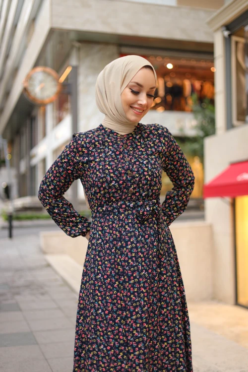 Çıtır Desenli Elbise N006