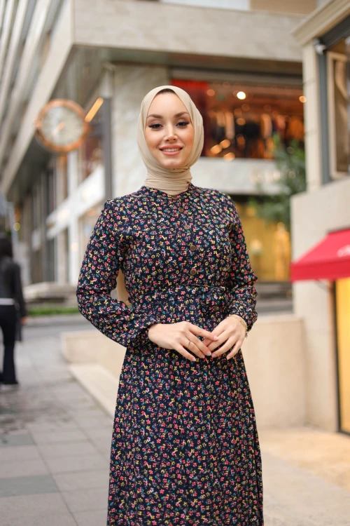 Çıtır Desenli Elbise N006