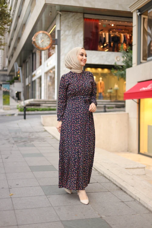 Çıtır Desenli Elbise N006