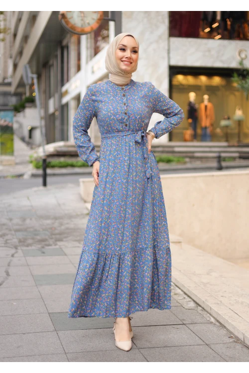 Çıtır Desenli Elbise N006