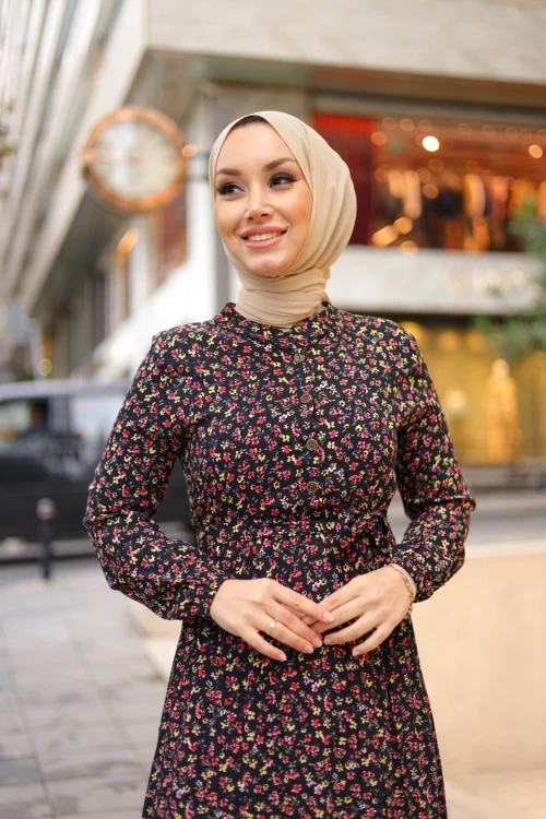 Çıtır Desenli Elbise N006